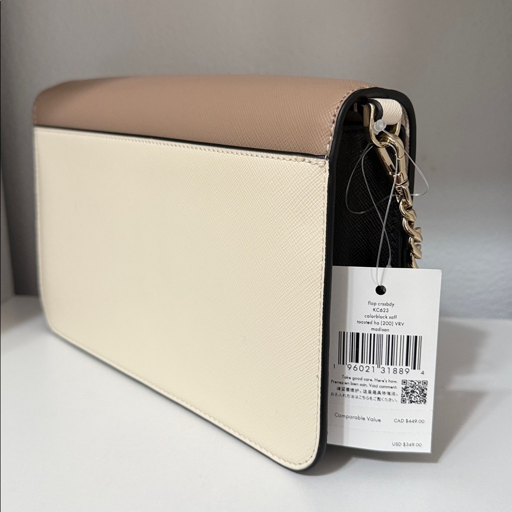 Kate Spade Colorblock Tan and Cream Crossbody Bag - Picture 4 of 10